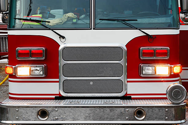 istock Front view of fire truck. 174953556