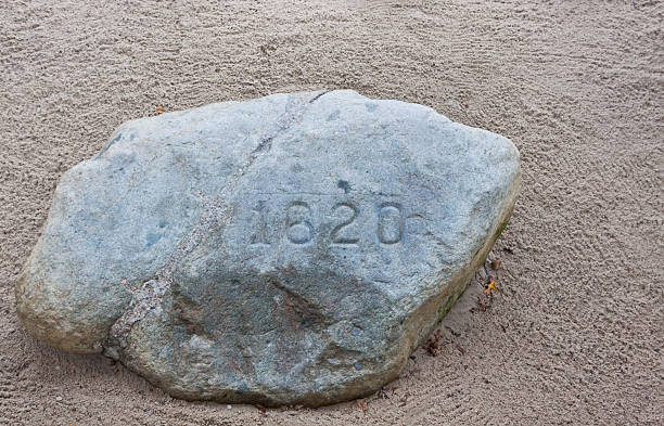 plymouth rock-landing lugar dos peregrinos - plymouth rock - fotografias e filmes do acervo