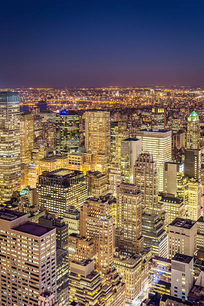 istock Aerial View New York City at Night 174954006