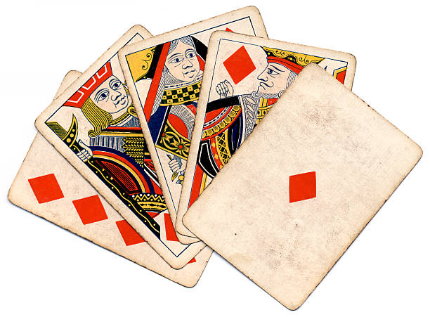 istock Royal straight flush in diamonds 19th century style 174954597