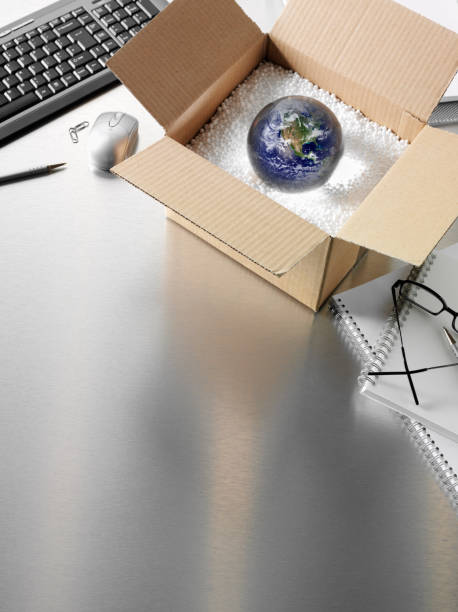 istock Crystal Ball Globe in a Box with Office Stationery 174954767