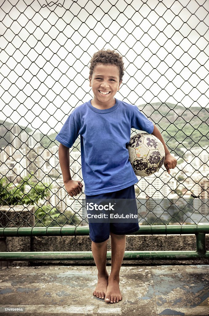 Fußball kid - Lizenzfrei Favela Stock-Foto