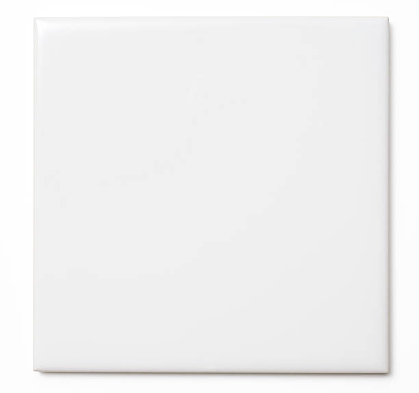 Isolated shot of white tile on white background