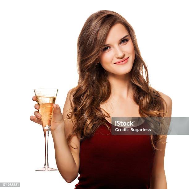 Schöne Frau Mit Einem Glas Champagner Stockfoto und mehr Bilder von 20-24 Jahre - 20-24 Jahre, Alkoholisches Getränk, Attraktive Frau