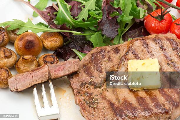 Grilled Ribeye Steak Stock Photo - Download Image Now - Arugula, Beef, Close-up