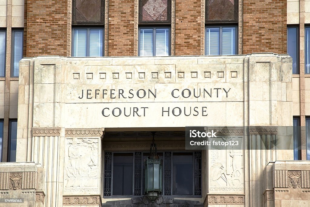 Front Doors To Jefferson County Courthouse In Beaumont Texas Stock