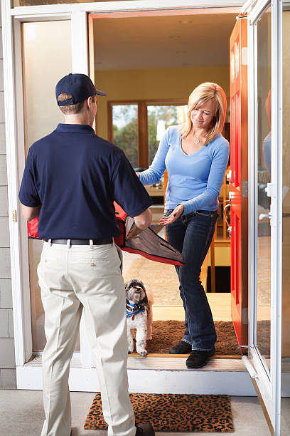 istock Take-out Pizza Home Delivery Service to Customer Vt 174956456