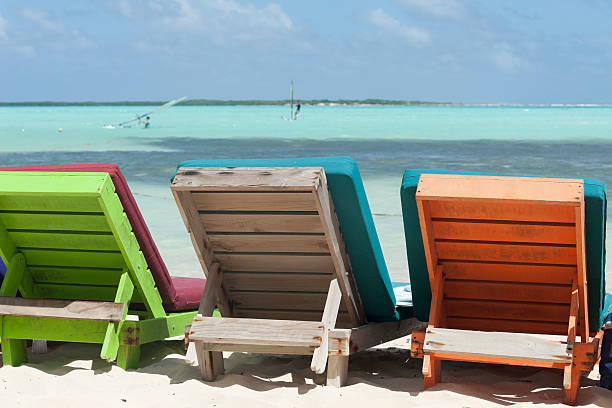 istock colorful lounge chairs at sorobon, bonaire 174956618