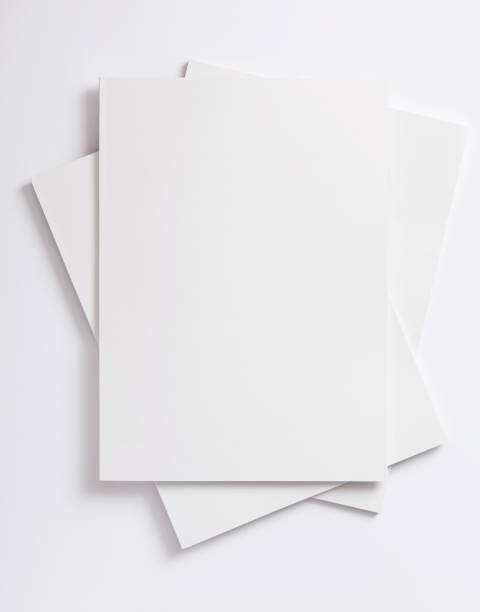 Stack of three blank vector papers on white background Blank magazines cover paperback photos stock pictures, royalty-free photos & images