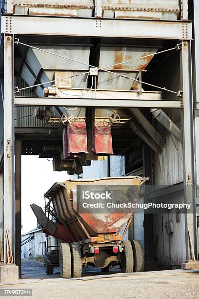 Grain Silo Truck Loading Station Stock Photo - Download Image Now - Soybean, Truck, Conveyor Belt