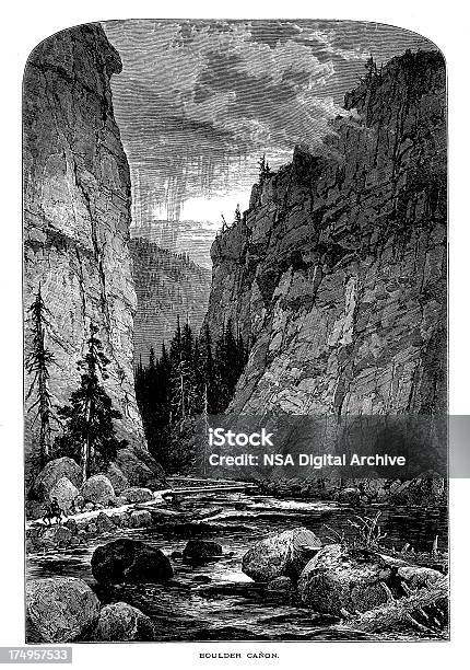 Boulder Canyon Colorado Stock Vektor Art und mehr Bilder von 19. Jahrhundert - 19. Jahrhundert, Altertümlich, Amerikanische Kontinente und Regionen