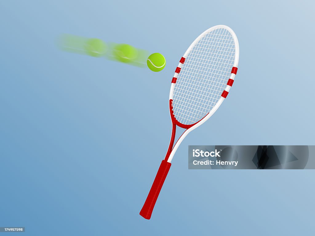 Racchetta da tennis e - Foto stock royalty-free di Bianco