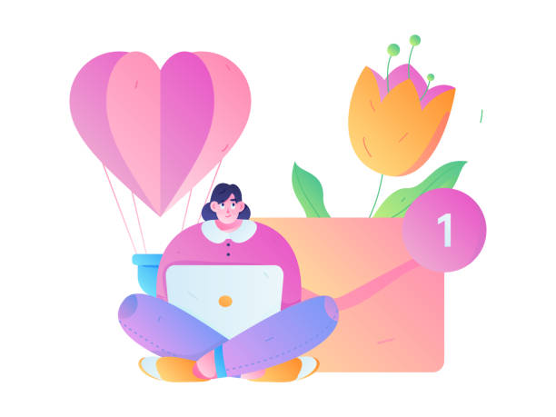 istock Happy Valentine's Day flat character vector concept business hand drawn illustration 1749577059