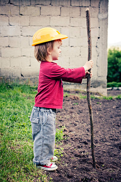 Little Construction Worker stock photo