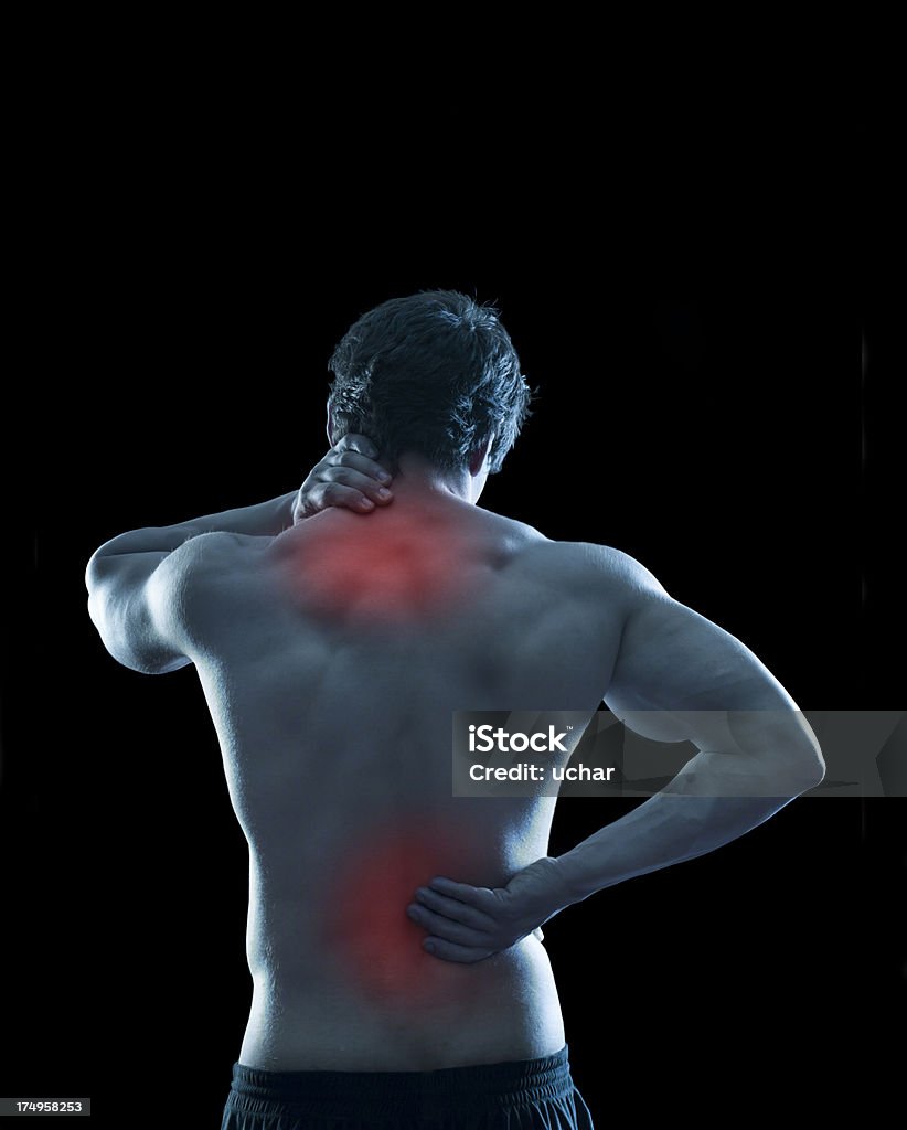 Il dolore lombare - Foto stock royalty-free di Uomini