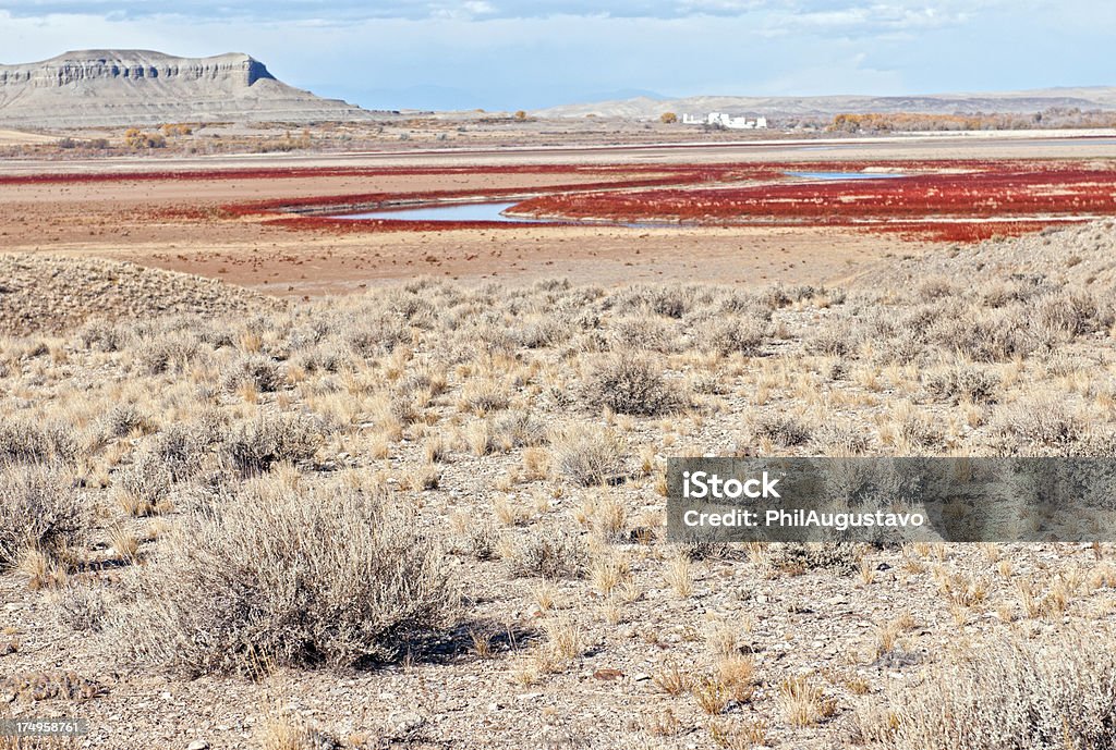 Big-Horn-Fluss und Maske aus Bentonit-Werk in Wyoming - Lizenzfrei Anhöhe Stock-Foto