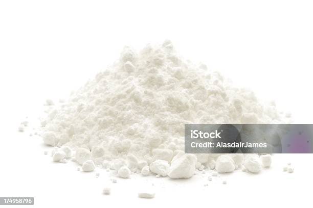 A Small Heap Of Icing Sugar On A White Background Stock Photo - Download Image Now - Ground - Culinary, Powdered Sugar, White Color