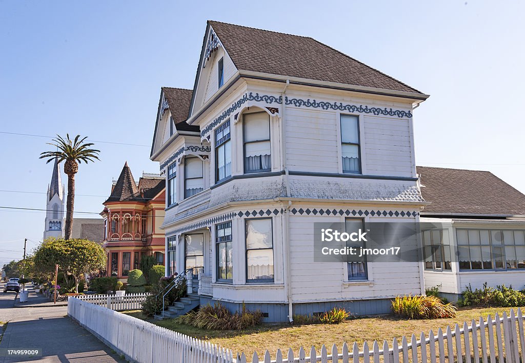 Victorian Home This beautiful colorful Victorian Home is in the very Victorian Northern California home of Ferndale. Ferndale - California Stock Photo