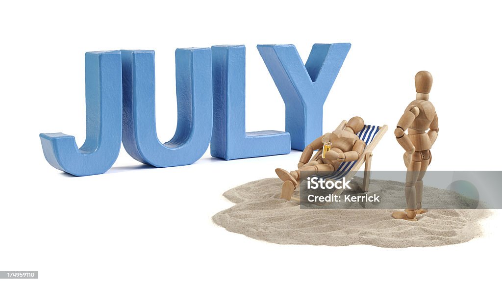 Juli in Blau Buchstaben - Lizenzfrei Alphabet Stock-Foto
