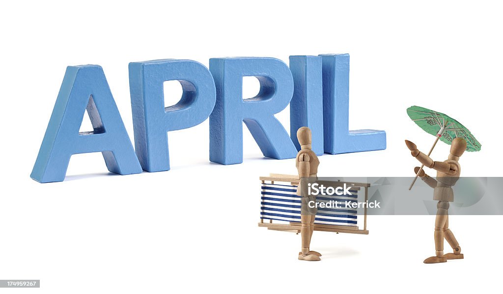 Aprile in lettere blu - Foto stock royalty-free di Agenda