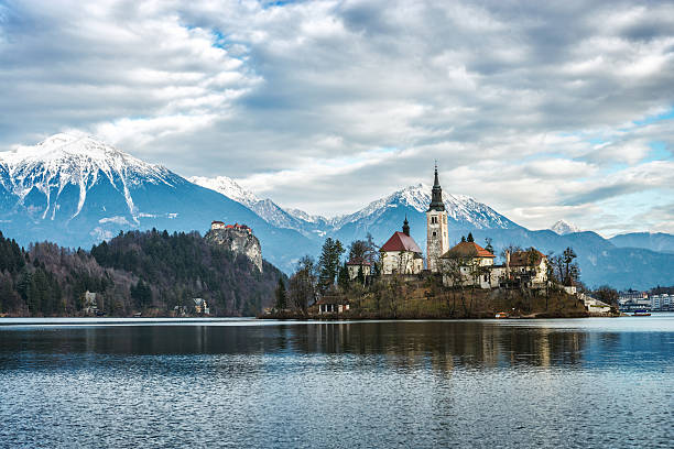 istock Church on island in Lake Bled, Slovenia 174959367