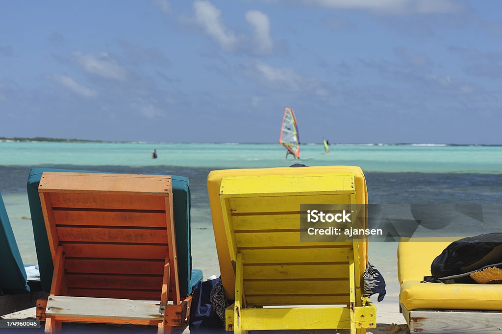 Bunte Liegestühle am sorobon, bonaire - Lizenzfrei Bonaire Stock-Foto
