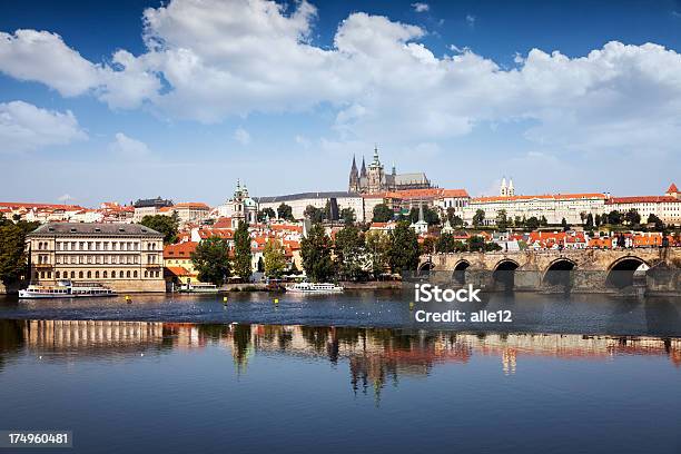 Charles Bridge And Saint Vitus Cathedral In Prague Stock Photo - Download Image Now - Architecture, Basilica, Bridge - Built Structure