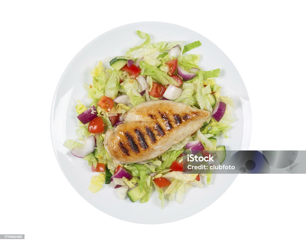 Petto di pollo alla griglia e insalate - Foto stock royalty-free di Alimentazione sana