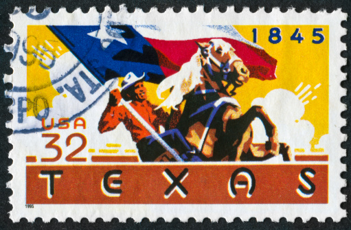 Cancelled Stamp From Texas Commemorating The 150th Anniversary Of Becoming A State