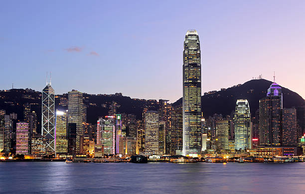 istock Hong Kong Victoria Harbor cityscape under sunset 174960863