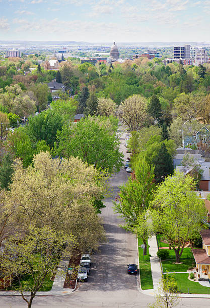 бойсе, штат айдахо skyline - boise city urban scene horizon стоковые фото и изображения