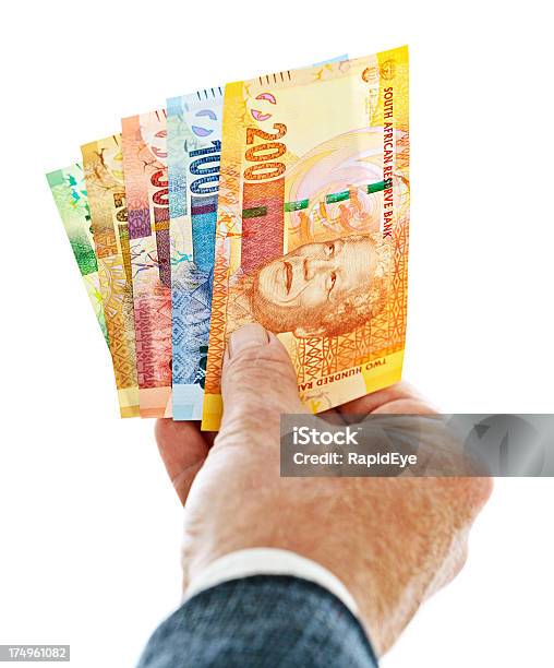 Male Hand Holding A Set Of New South African Banknotes Stock Photo - Download Image Now