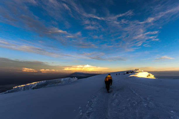 Kilimanjaro summit in cold morning at 6am