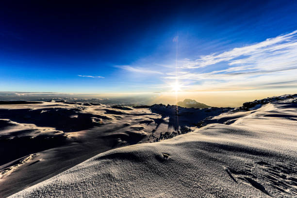 Kilimanjaro summit in cold morning at 6am