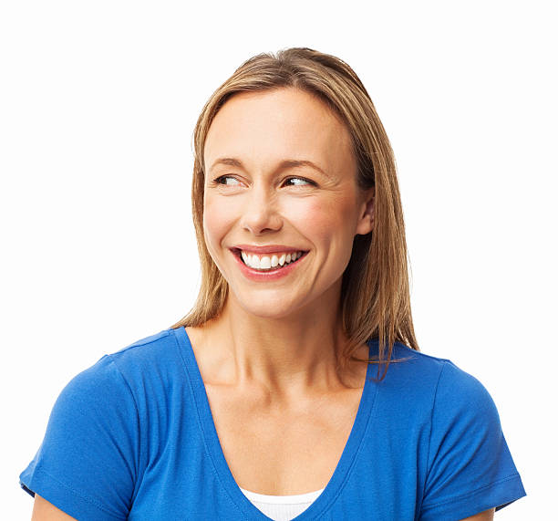 istock Happy Woman Looking Sideways - Isolated 174961348