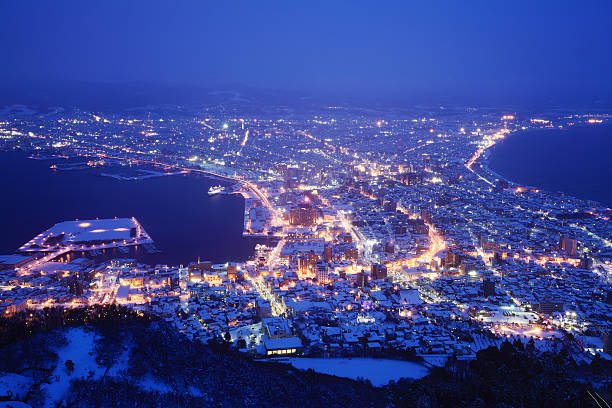 Hakodate City view from Mountain Hakodate,  autumn season, Hokkai
