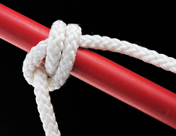 Gaff Topsail Halyard Bend Knot "A gaff topsail halyard bend knot. This is a hitch (not really a bend knot), used to attach halyards to the gaff spar on sailing vessels." gaff rigged stock pictures, royalty-free photos & images
