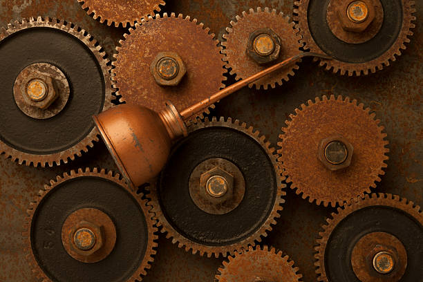 istock Rusty Gears and Oil Can 174961671