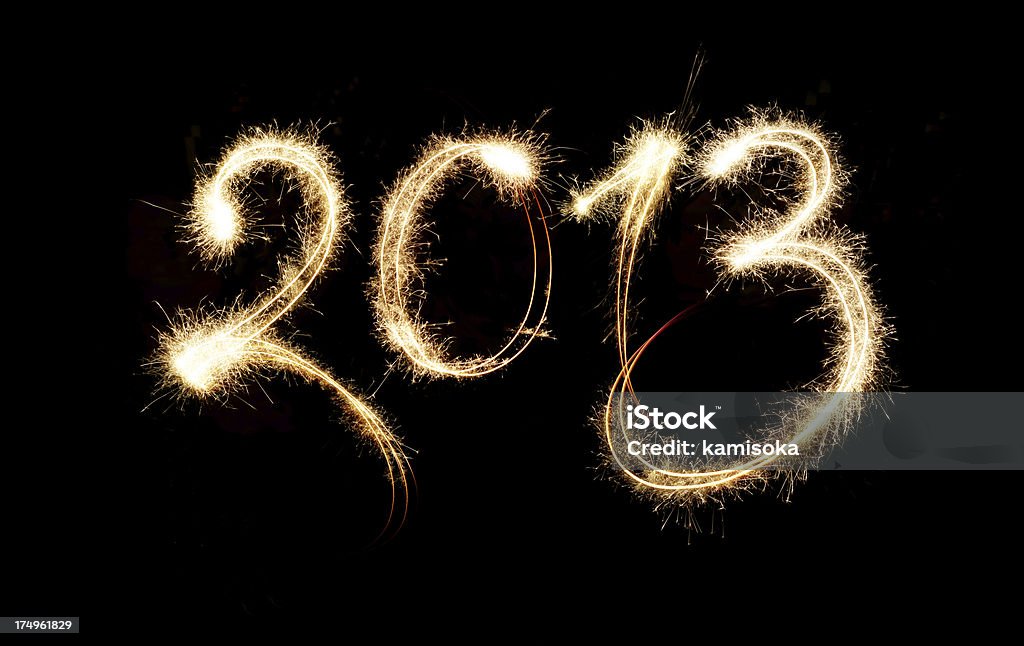 Espumante ano novo em 2013 - Foto de stock de 2013 royalty-free