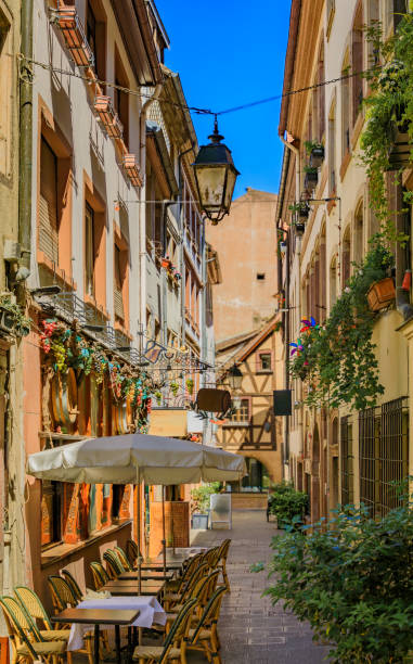istock Traditional winstub restaurants in ornate half timbered houses S 1749619177