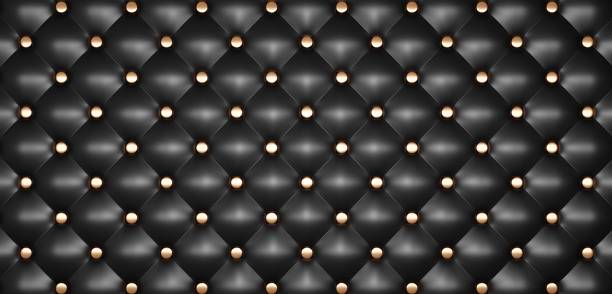 istock Leather seats leather pattern with buttons quilted texture background texture vintage furniture decoration Upholstery materials sofas furniture decoration 3D illustration 1749619194