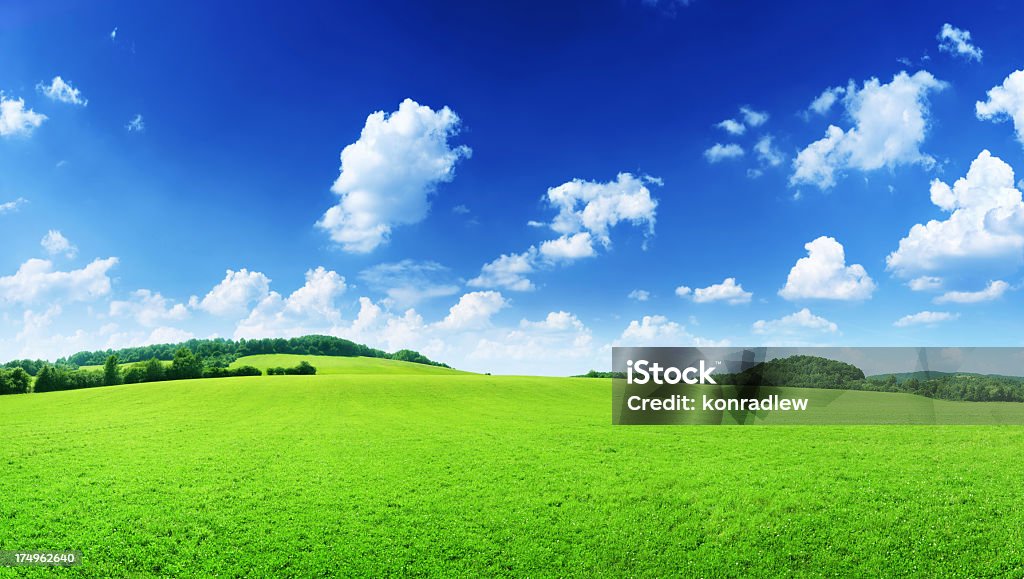 68 Mpix primavera colinas de gramado Meadow paisagem - Foto de stock de Agricultura royalty-free