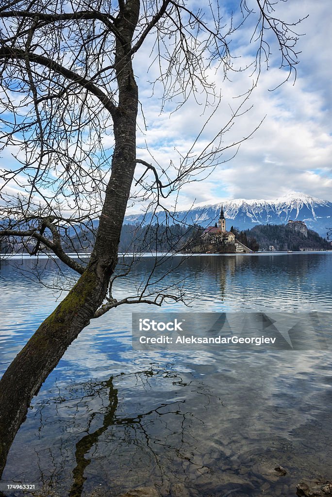 Chiesa dell'Isola del Lago di Bled, Slovenia - Foto stock royalty-free di Acqua