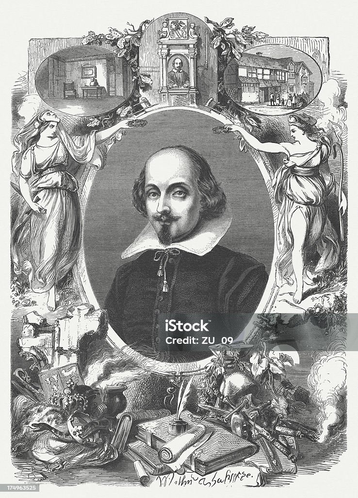William Shakespeare (c. 1564 – 1616) - Lizenzfrei William Shakespeare Stock-Illustration