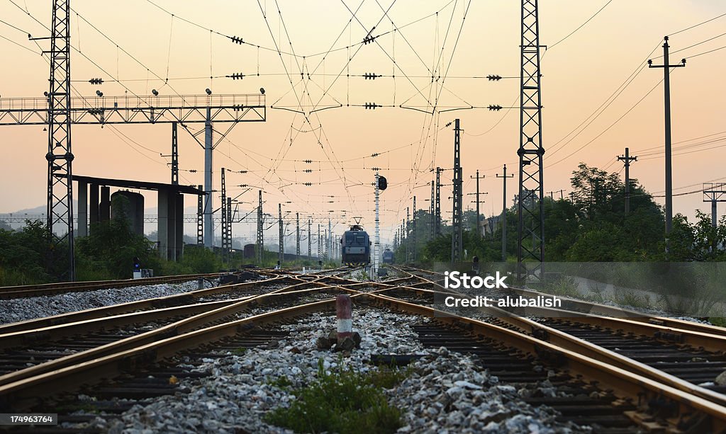 Bahngleise - Lizenzfrei Abenddämmerung Stock-Foto