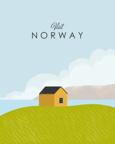 Vector illustration of Norway banner travel poster