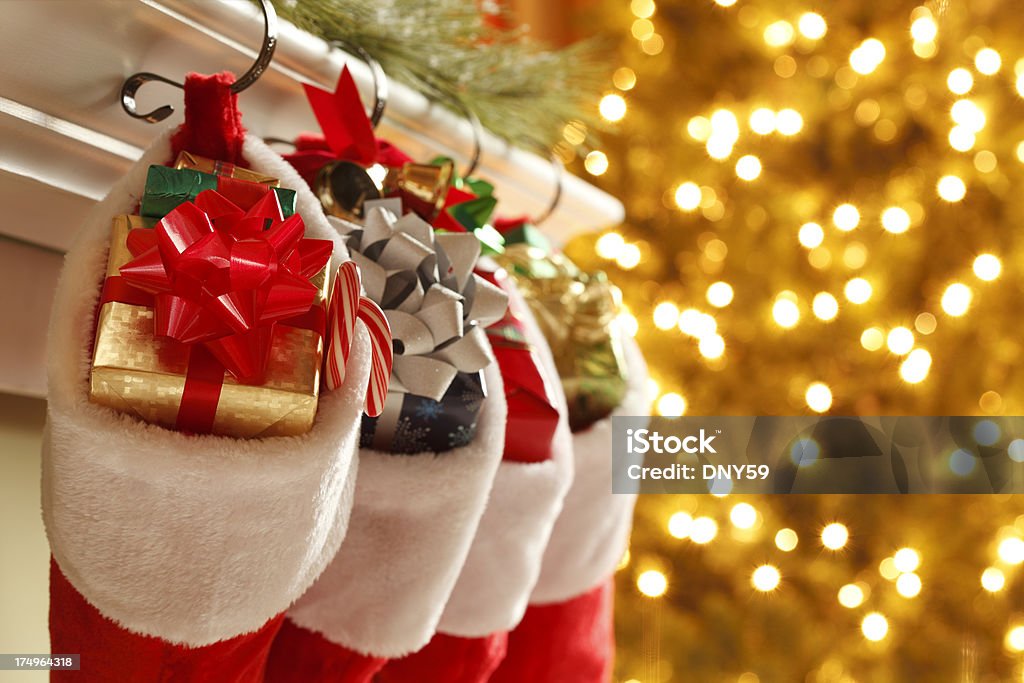 Pończochy Christmas - Zbiór zdjęć royalty-free (Skarpeta świąteczna)
