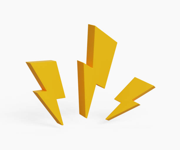 istock 3D lightning icon. Thundar symbol, Flash bolt sign. 3d illustration 1749643552