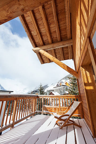 istock First snow on the chalet's terrace 174964359