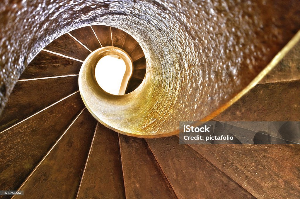 O golden secção rácio de espiral staircae - Royalty-free Virado ao Contrário Foto de stock